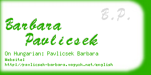 barbara pavlicsek business card